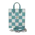 Louis Vuitton Sac Plat XS Shoulder Bag Leather Turquoise White Silver