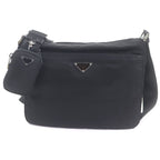 Prada 1 Bc421 Nylon Saffiano Leather Re-nylon Triangle Logo Plate