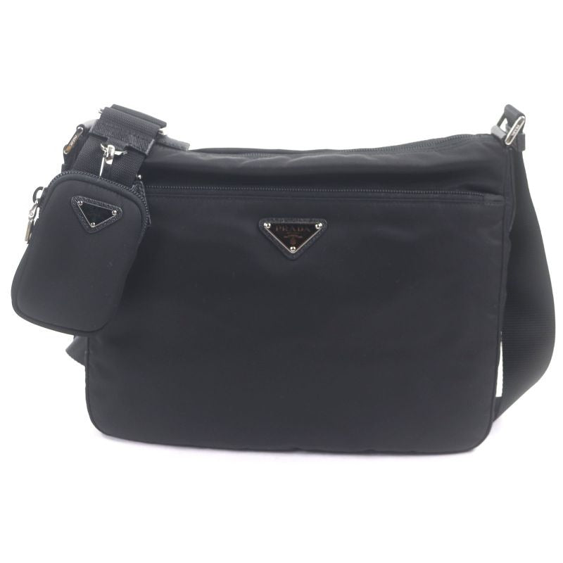 Prada 1 Bc421 Nylon Saffiano Leather Re-nylon Triangle Logo Plate