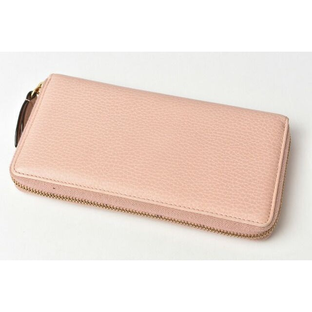 Gucci Wallet Long Petit Marmont Leather Pink Beige Round Zipper — view 2
