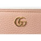 Gucci Wallet Long Petit Marmont Leather Pink Beige Round Zipper — view 3