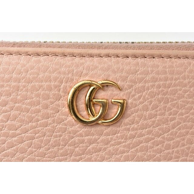 Gucci Wallet Long Petit Marmont Leather Pink Beige Round Zipper — view 3