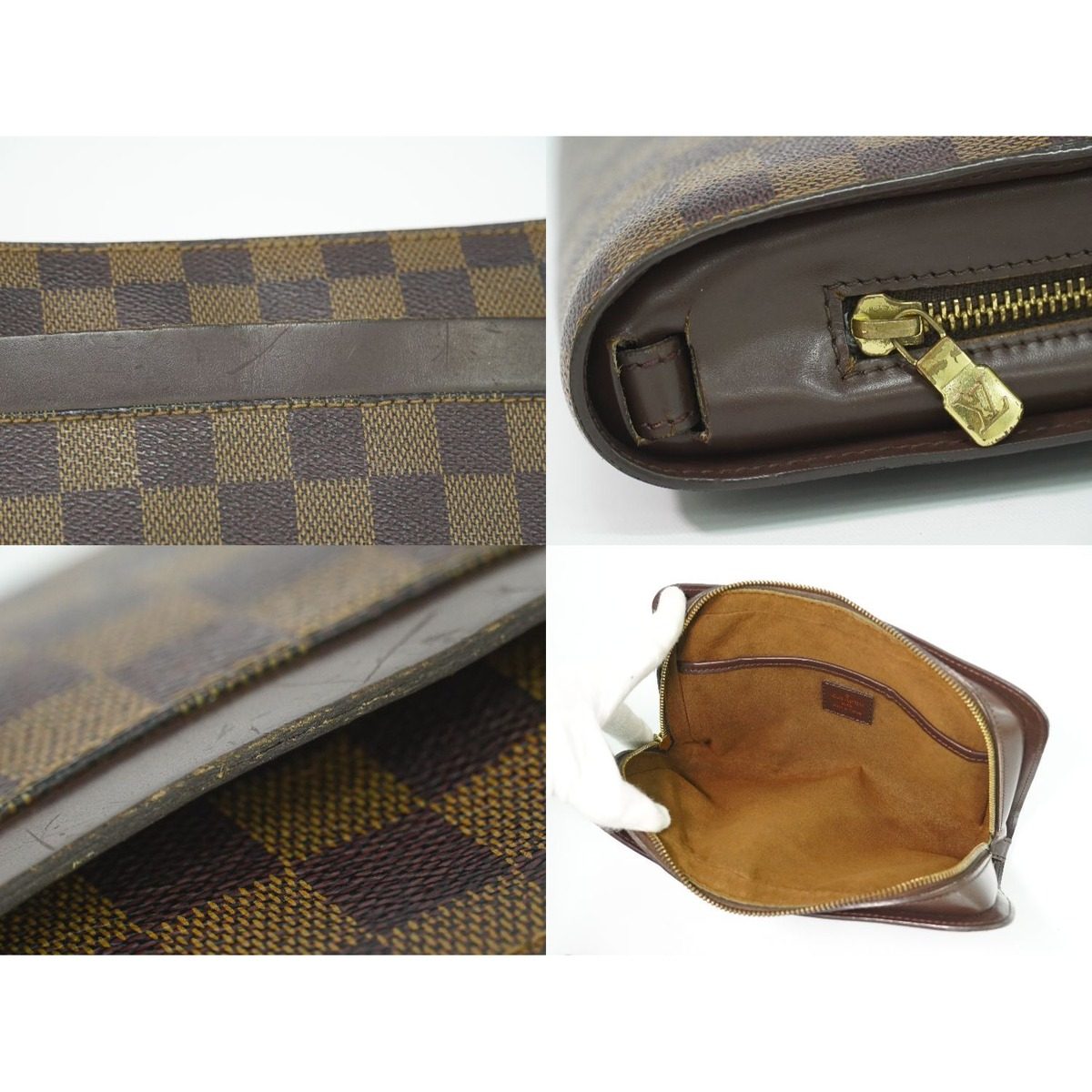Louis Vuitton LV Saint Damier Ebene Clutch Brown — view 8
