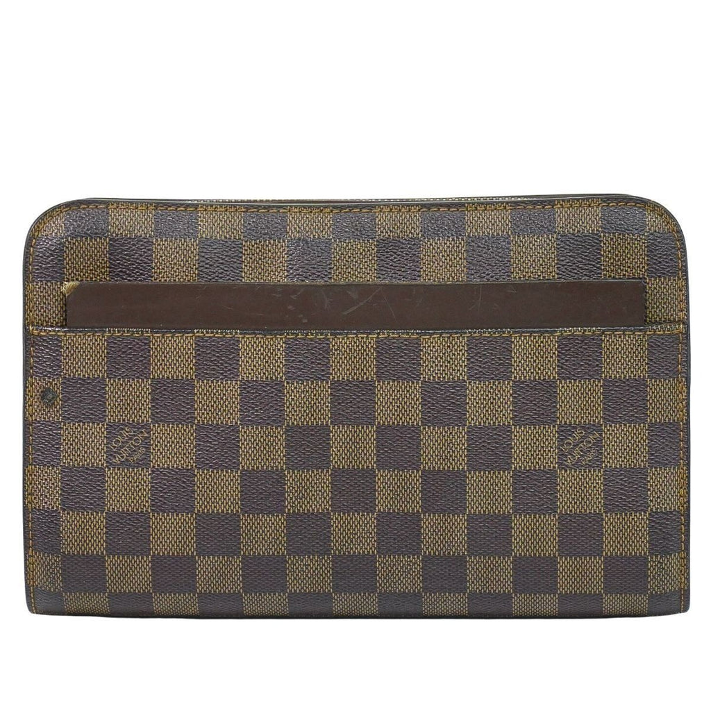 Louis Vuitton LV Saint Damier Ebene Clutch Brown