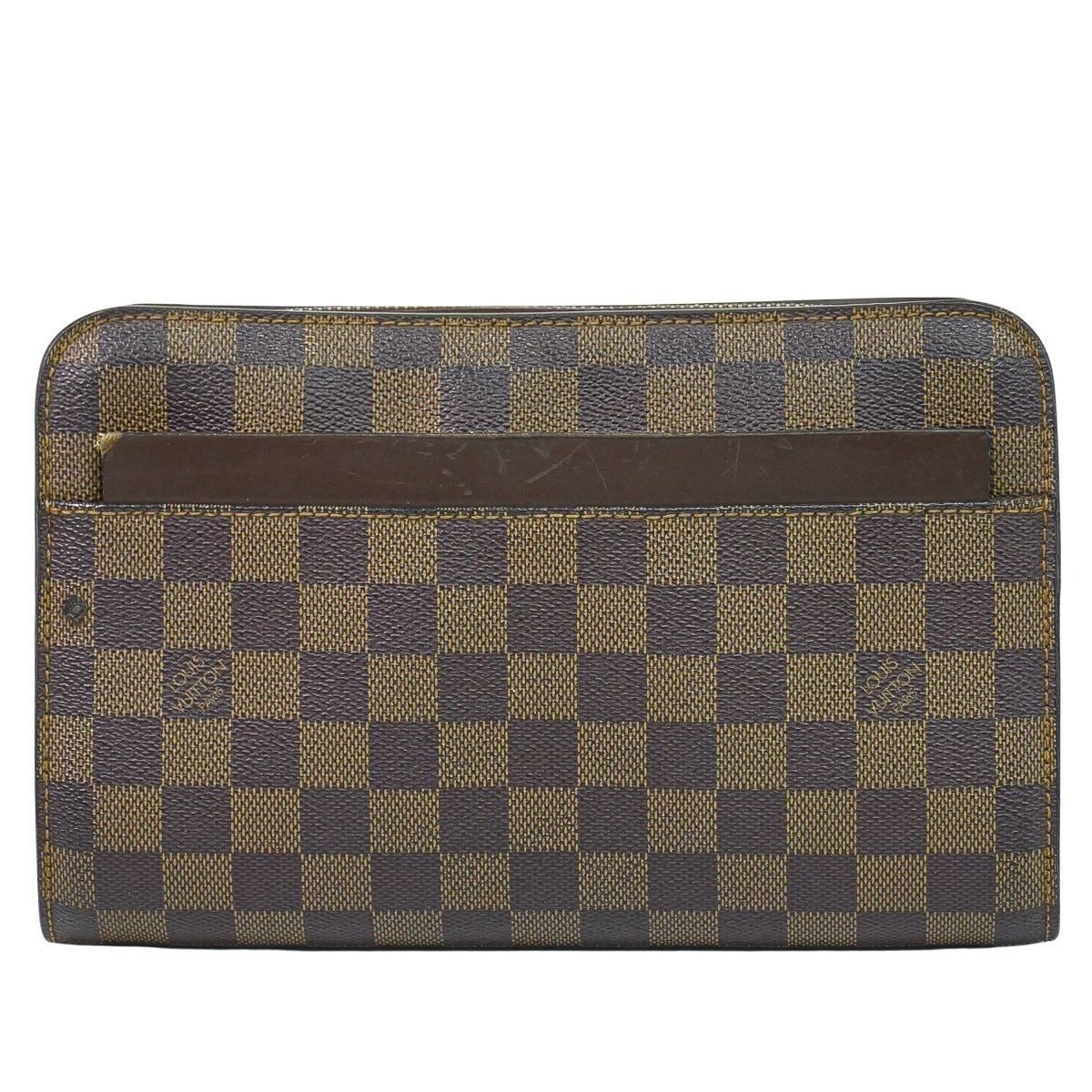 Louis Vuitton LV Saint Damier Ebene Clutch Brown