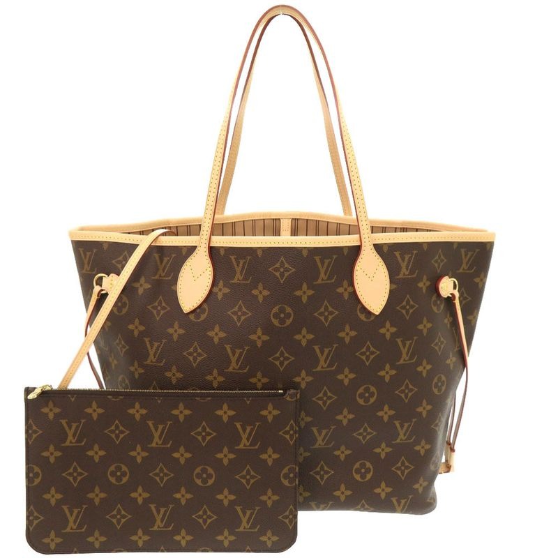Louis Vuitton Current New Shape Neverfull MM Monogram Rose Beige Tote