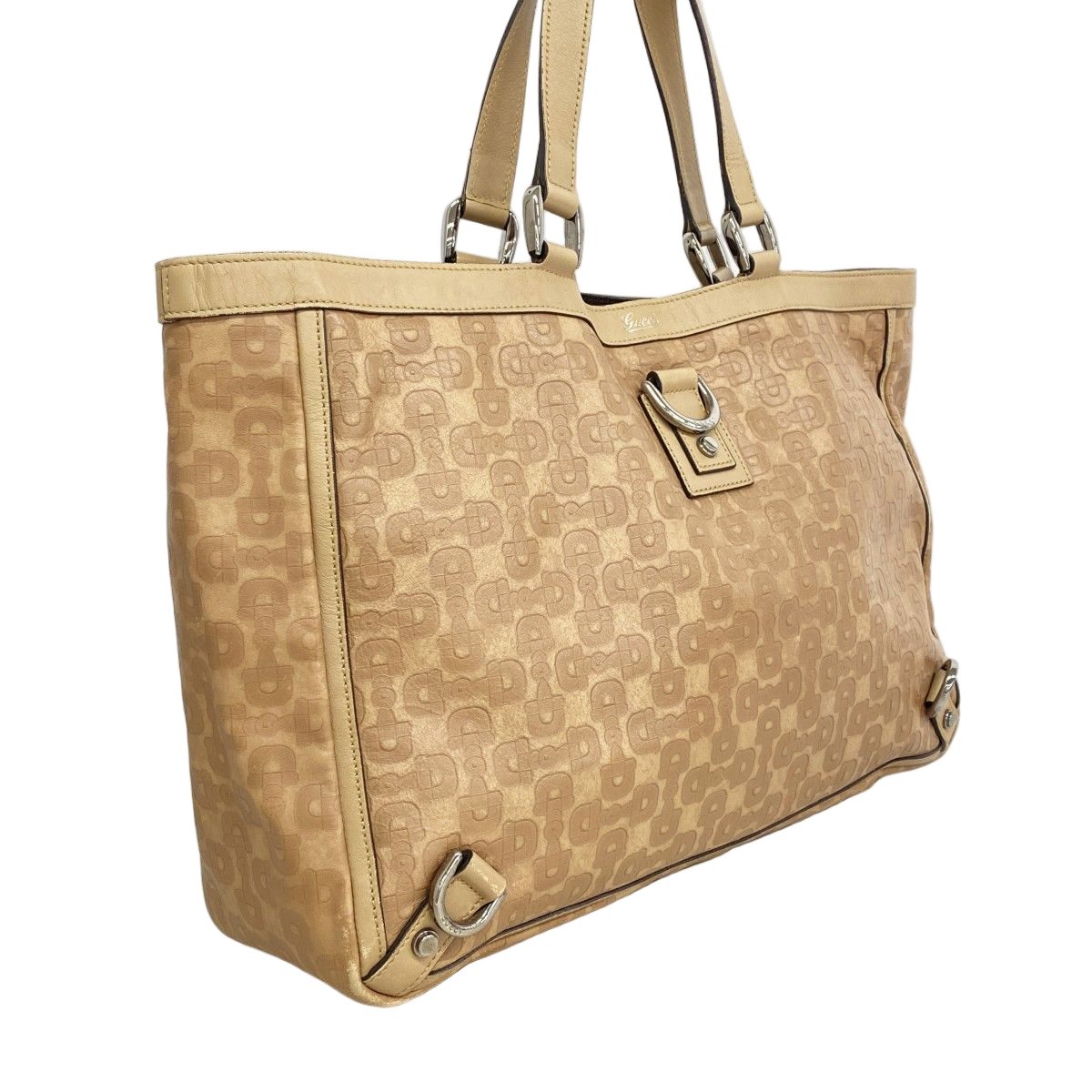 Gucci Tote Abbey Leather Beige Silver — view 2