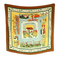 Hermes Carre 90 Retour a la Terre Return to Scarf Silk All Over Pattern Brown