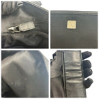 Gucci GG Embossed Black Silver Nylon Leather Shoulder Bag — view 6