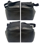 Gucci GG Embossed Black Silver Nylon Leather Shoulder Bag — view 9