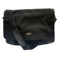 Gucci GG Embossed Black Silver Nylon Leather Shoulder Bag