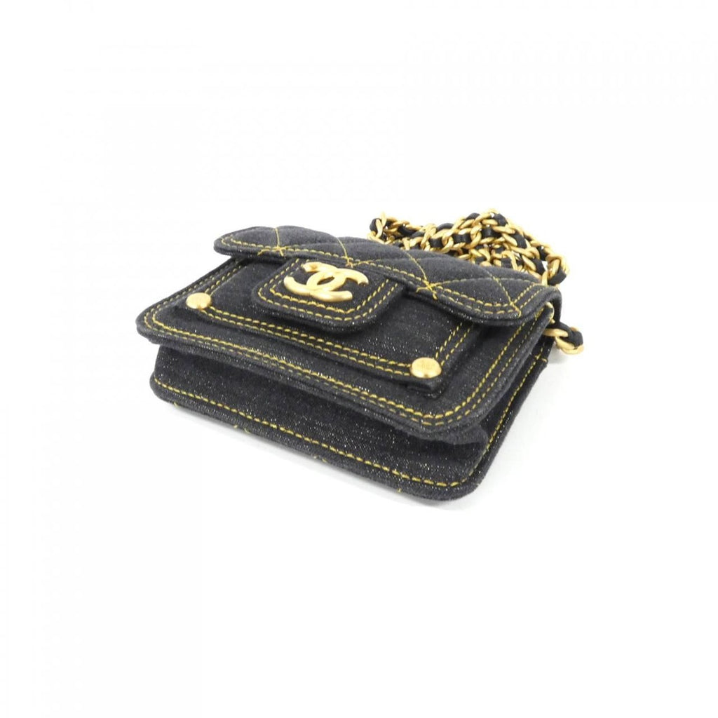 Chanel Chain Clutch Denim Black Mat — view 3