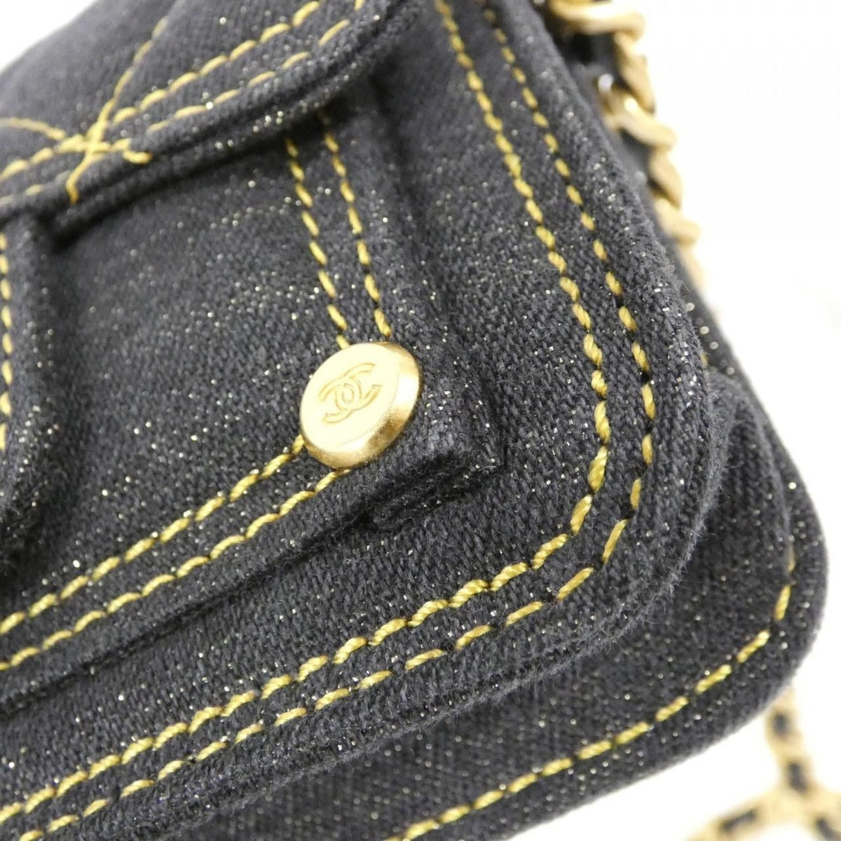 Chanel Chain Clutch Denim Black Mat — view 4