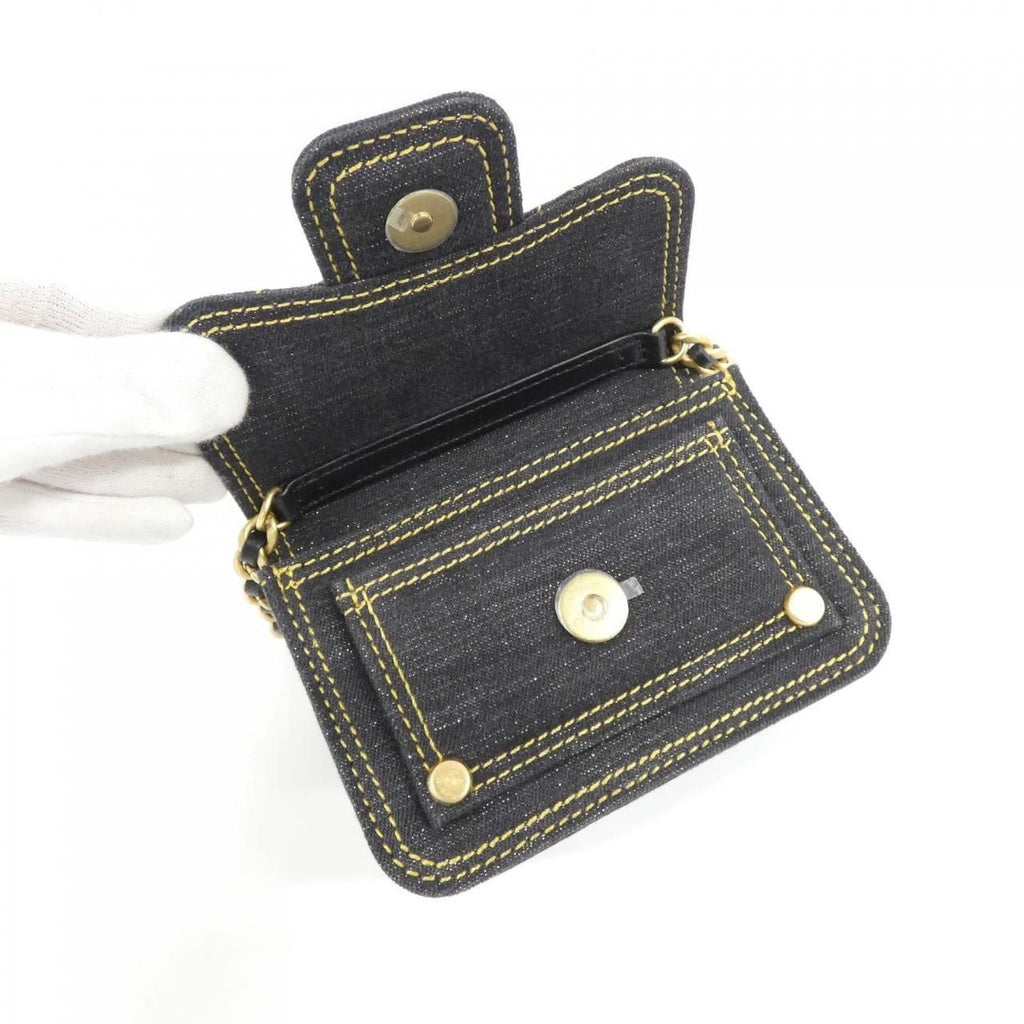 Chanel Chain Clutch Denim Black Mat — view 9