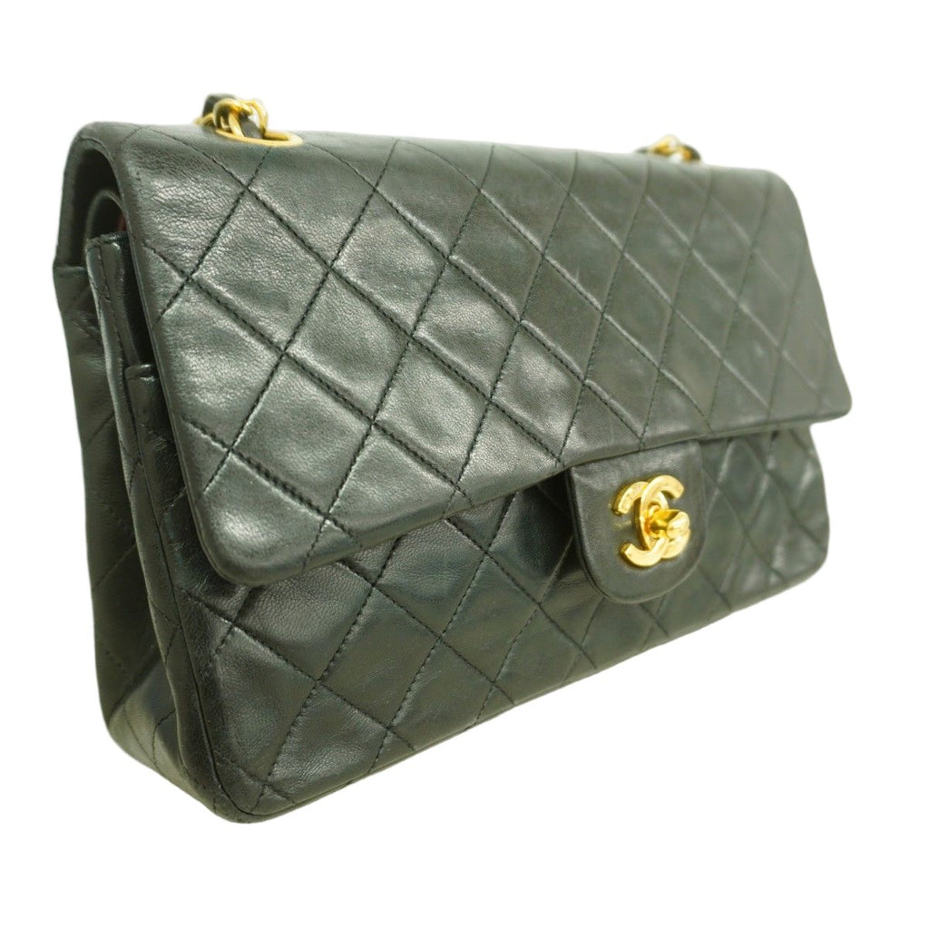 Chanel Shoulder Bag Quilted Lambskin Black Gold — view 2