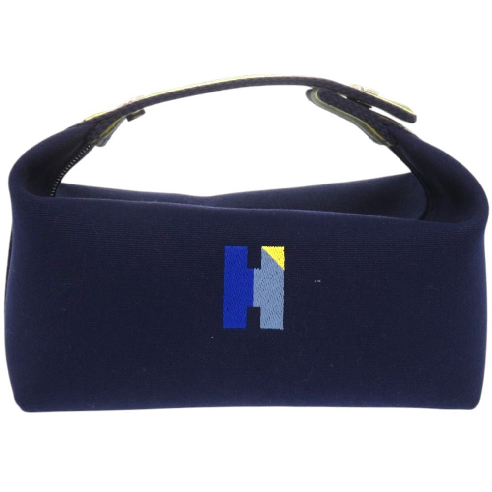 Hermes Bride a Brac PM Black Pavillon 04 Cotton Marine Navy Handbag