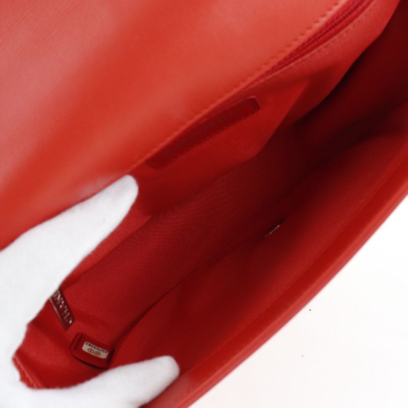 Chanel Chain Shoulder Quilted 2-Way Calf Red Bag — view 6