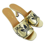 Gucci Adidas Collaboration Sandals Gold Size 38 Mule Heel Logo — view 4