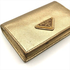 Prada Saffiano Leather Bifold Card Case Gold — view 5