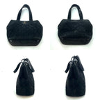 Chanel Quilted Suede Hand Bag Turnlock Black — view 4