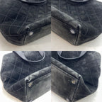 Chanel Quilted Suede Hand Bag Turnlock Black — view 6