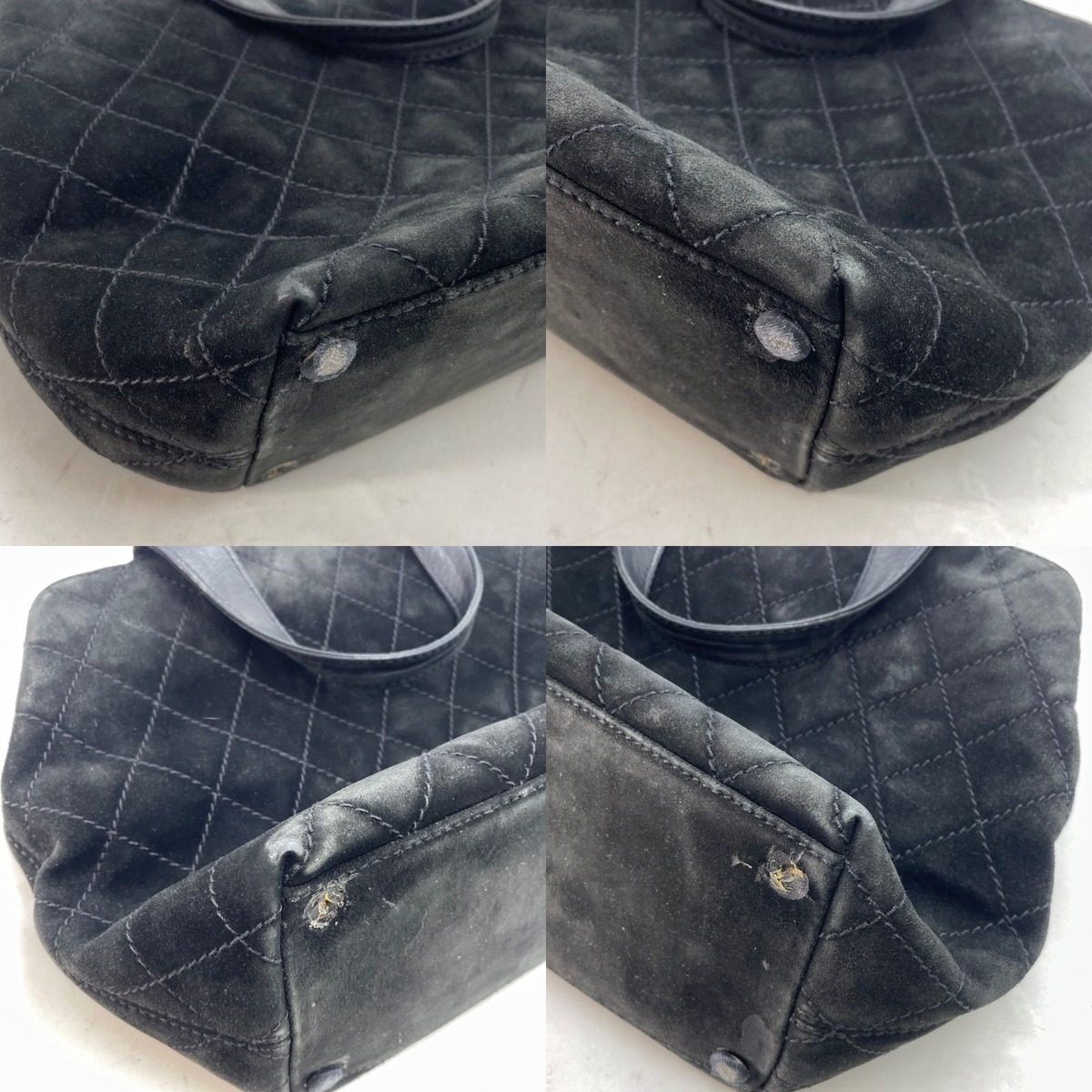 Chanel Quilted Suede Hand Bag Turnlock Black — view 6