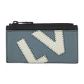 Louis Vuitton Coin Card Holder Case Leather White Blue Yellow