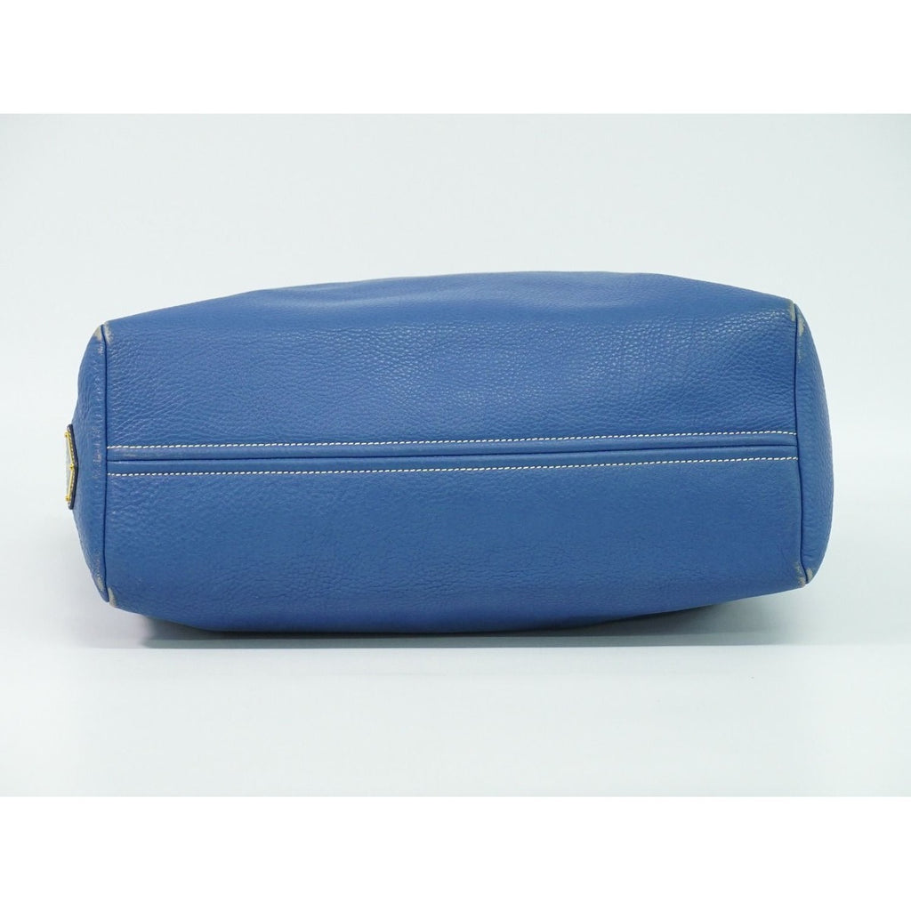 Prada Leather Shoulder Bag Tote Blue — view 3