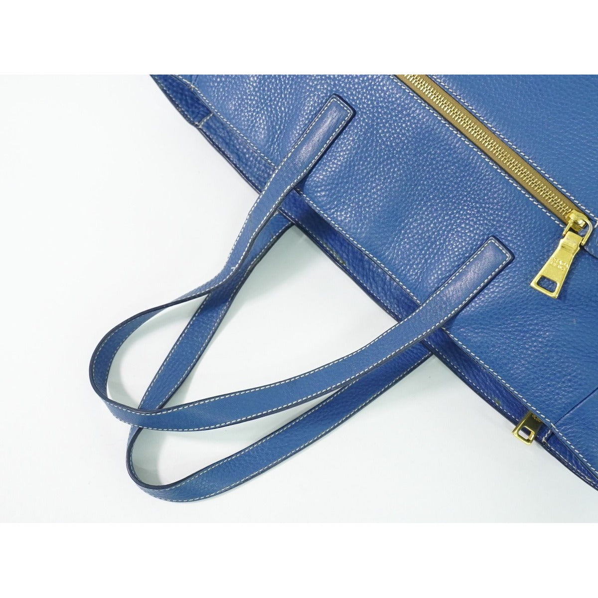 Prada Leather Shoulder Bag Tote Blue — view 5