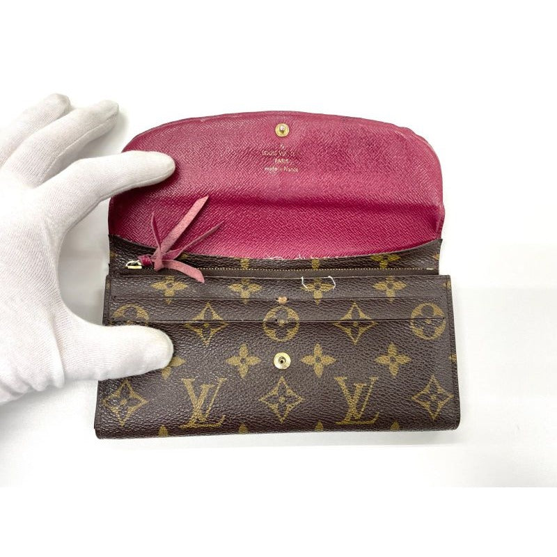 Louis Vuitton Monogram Portefeuille Emilie Zipper Long Wallet Brown — view 7