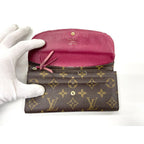 Louis Vuitton Monogram Portefeuille Emilie Zipper Long Wallet Brown — view 7