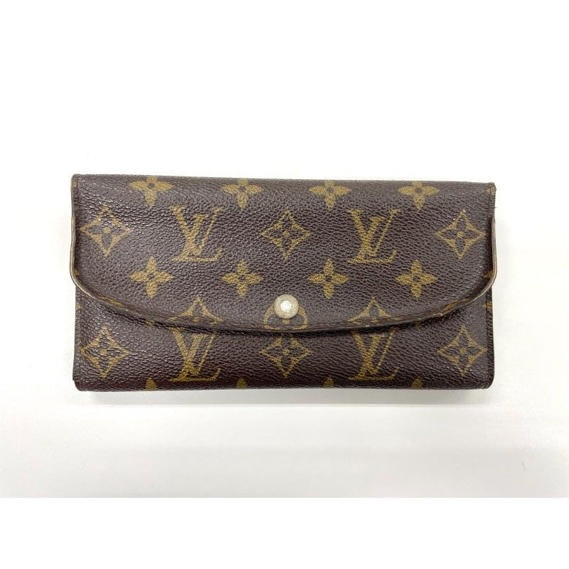 Louis Vuitton Monogram Portefeuille Emilie Zipper Long Wallet Brown