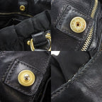 Prada Handbag 2-Way Nylon Leather Black Everyday Casual Gold Hardware — view 6