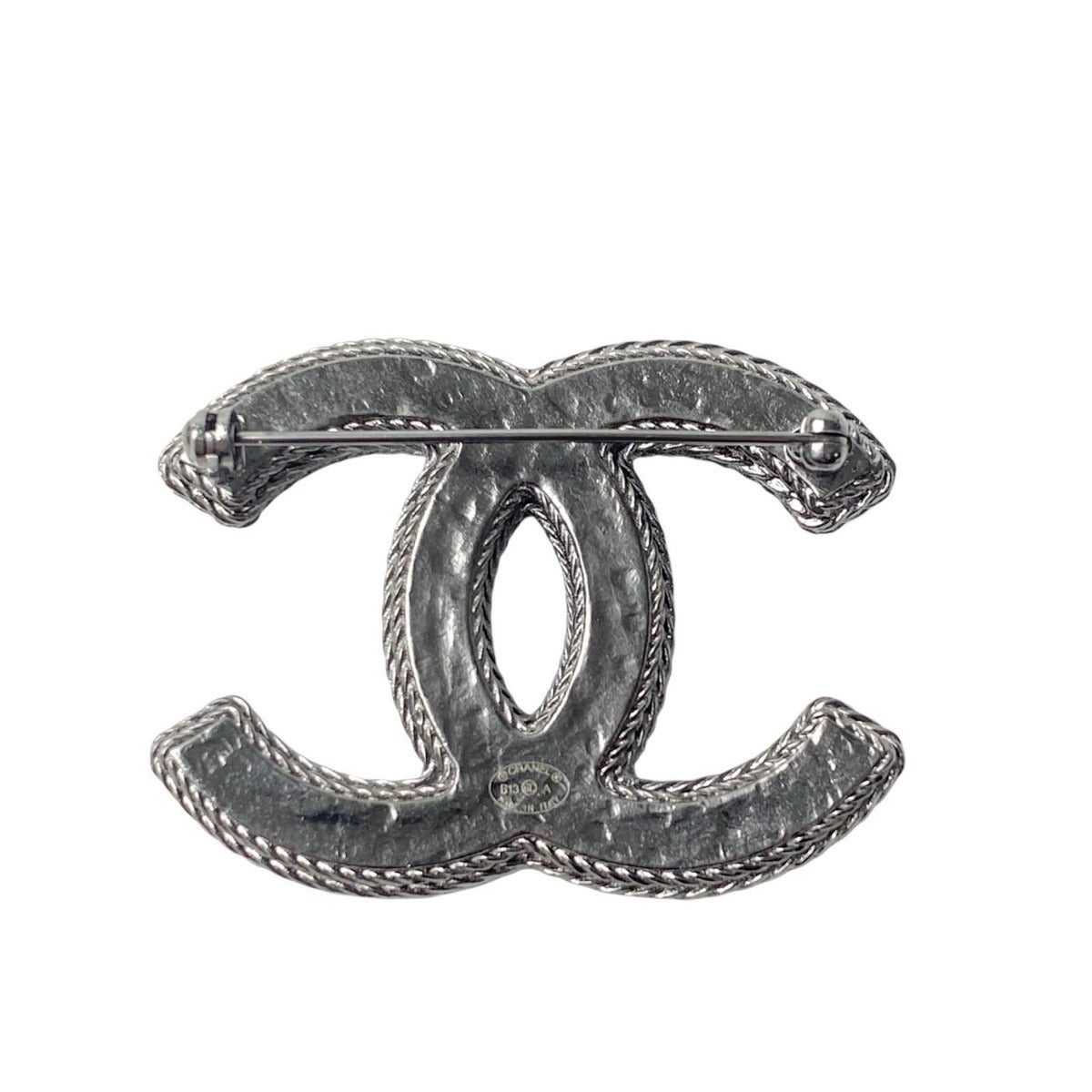 Chanel CC Logo Tweed Brooch — view 2