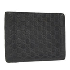 Gucci Bifold Wallet Billfold Micro Guccissima Leather Black