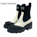 Louis Vuitton Bobur Line Boots Short Shoes Leather Fabric White Black