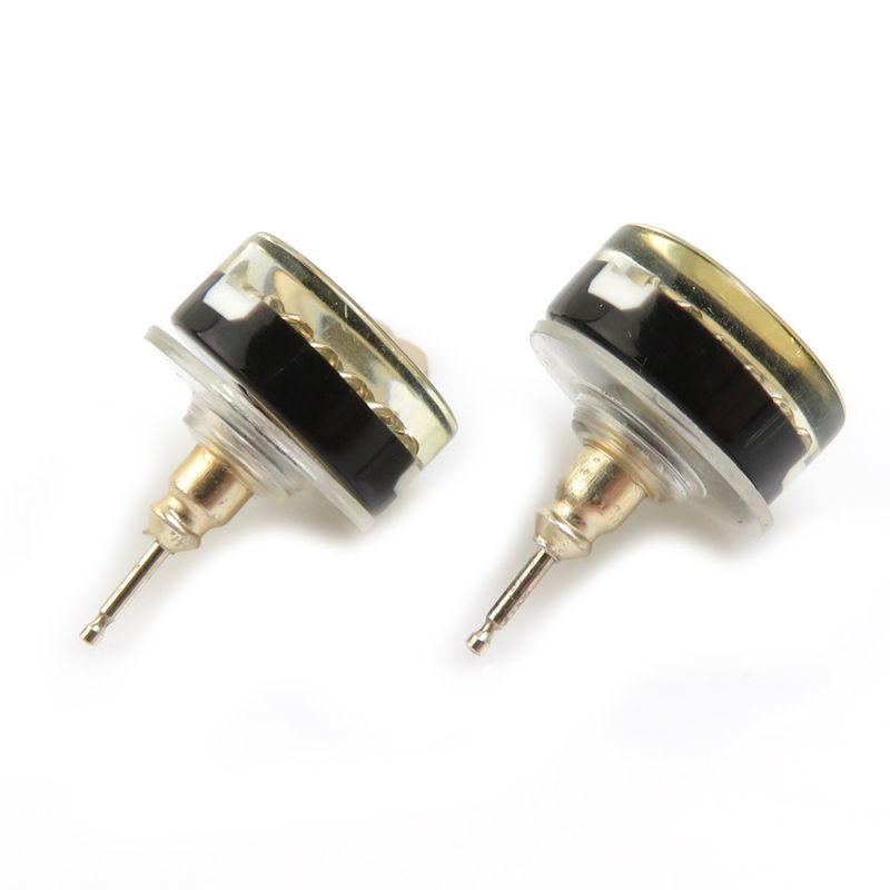 Chanel Classic Black and Gold Chain Earrings — view 4