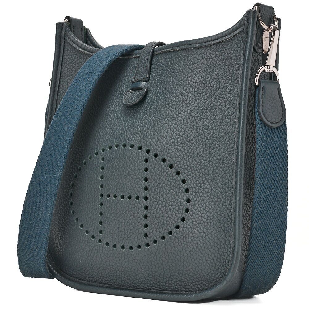 Hermes Evelyne TPM Shoulder Bag Taurillon Clemence Blue Orage — view 3