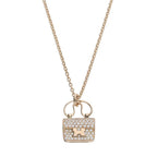 Hermes Amulet Constance 18K Pink Gold Diamond Necklace — view 2