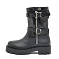Dior D-major Short Boots Logo Size 37 Black Leather Zip Up