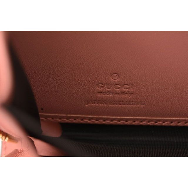 Gucci Long Wallet Round Zipper GG Marmont Ribbon Pink — view 3