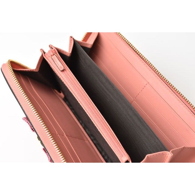 Gucci Long Wallet Round Zipper GG Marmont Ribbon Pink — view 6