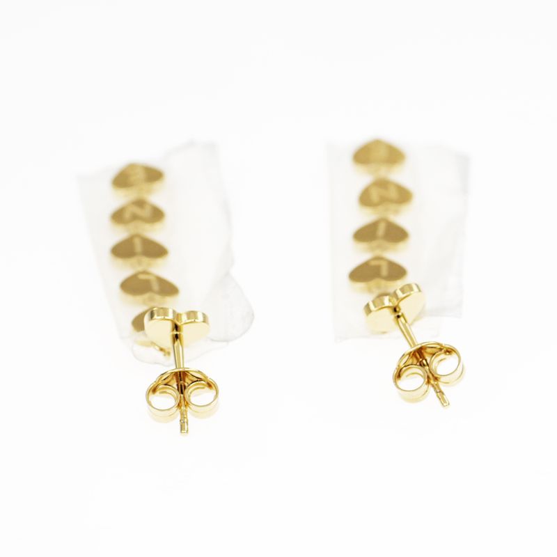 Celine Earrings Heart Logo Gold Color Pair Accessories Small Items — view 6