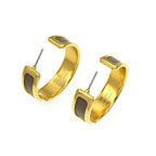 Hermes Earrings Olympe Etoupe Gold Hardware Brown Pair Of Accessories — view 8