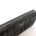 Prada Round Zipper Long Wallet Black 1 M0506 — view 9