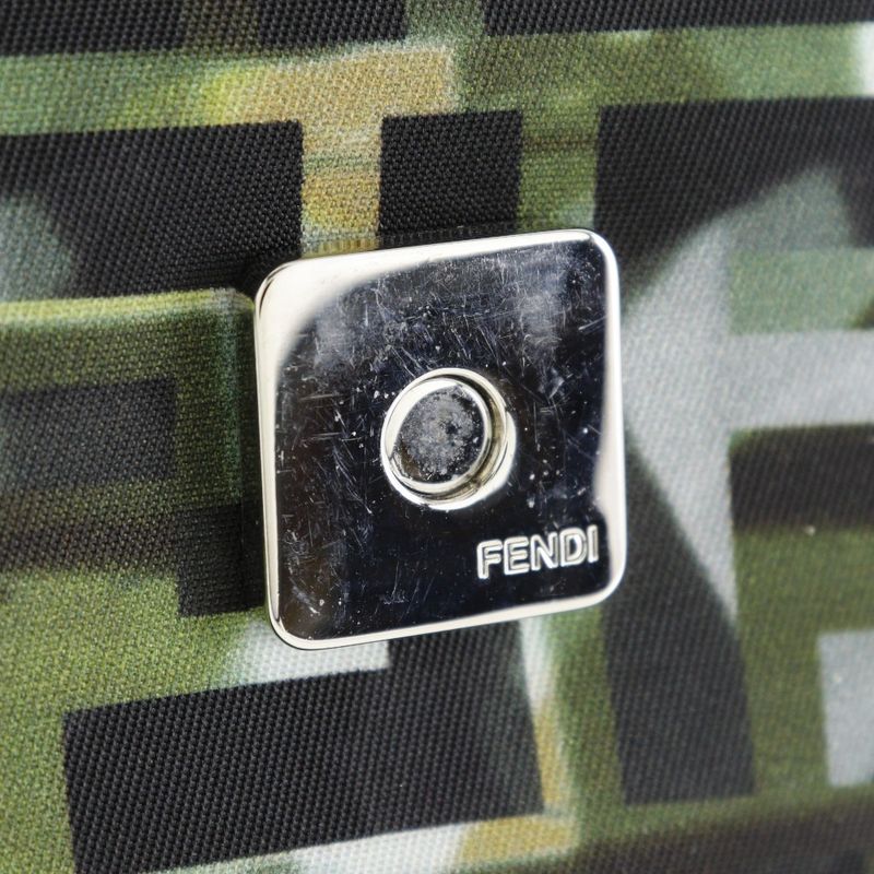 Fendi Mamma Bucket 3-Way Body Clutch Zucca Camouflage Pattern 7 Va472 Nylon Black — view 9