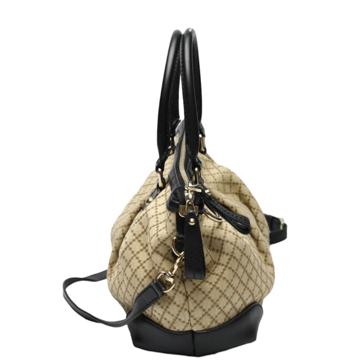 Gucci 2-way Shoulder Bag Diamante Black And Beige — view 4