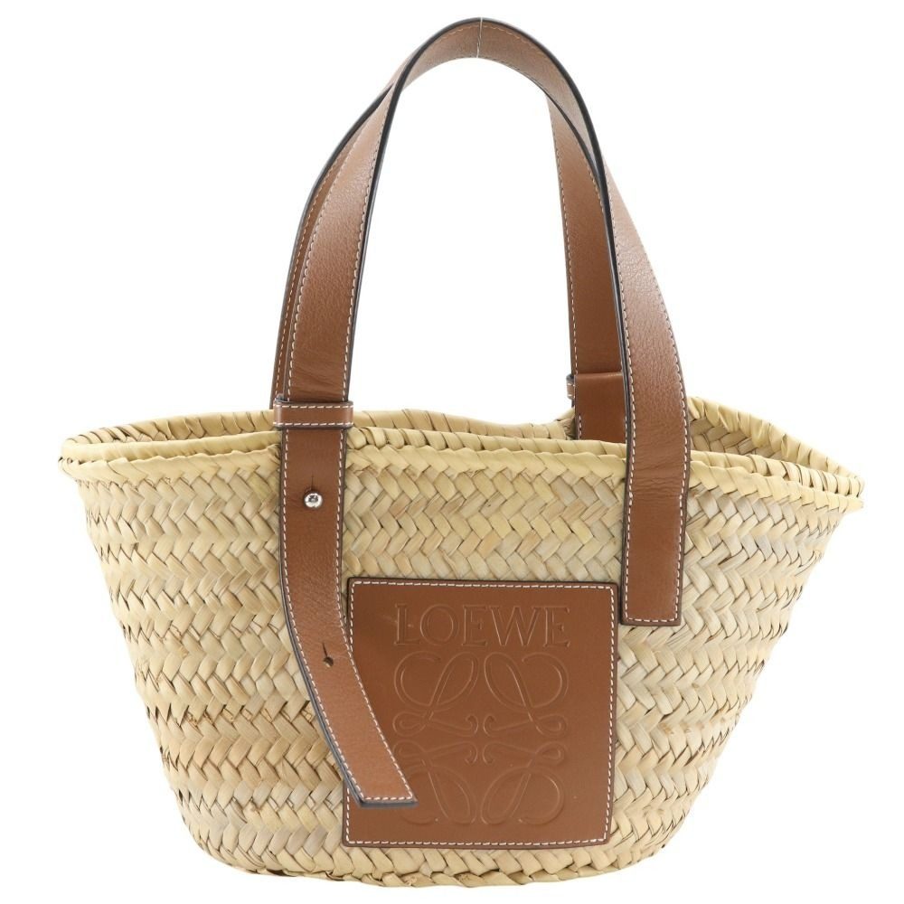 Loewe Basket Bag Small Bag Raffia Leather Beige Handbag