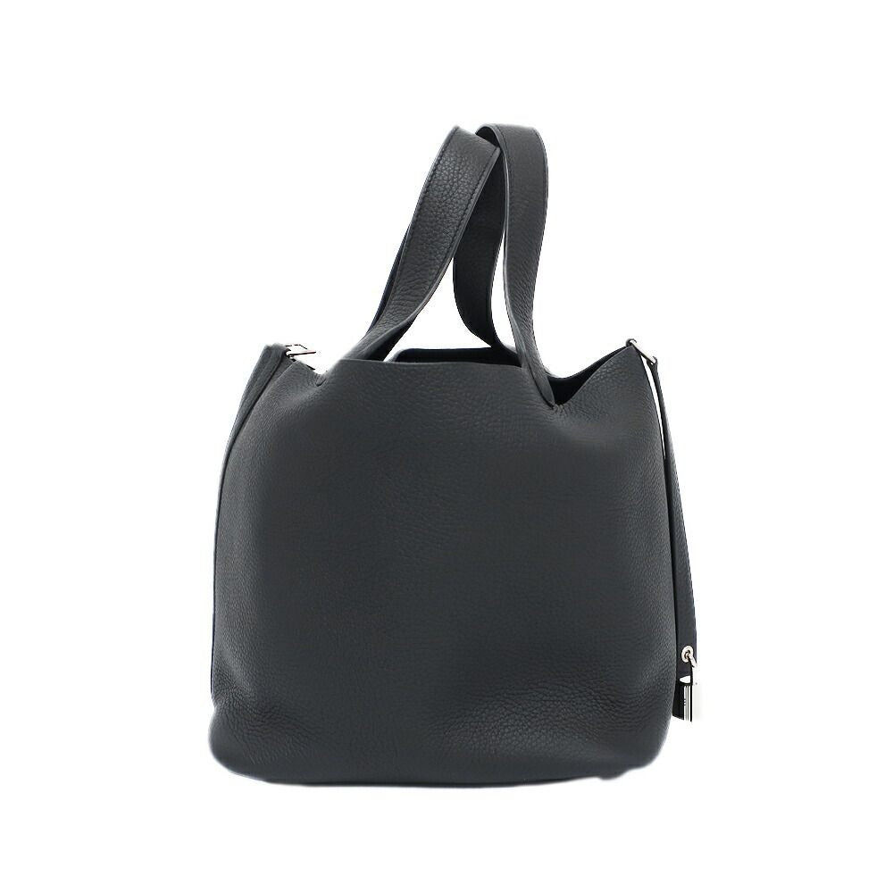 Hermes Picotin Lock MM Handbag Black Silver Manufactu