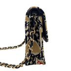 Chanel Mini Chain Shoulder Year End Checkered Flag Black Beige — view 5